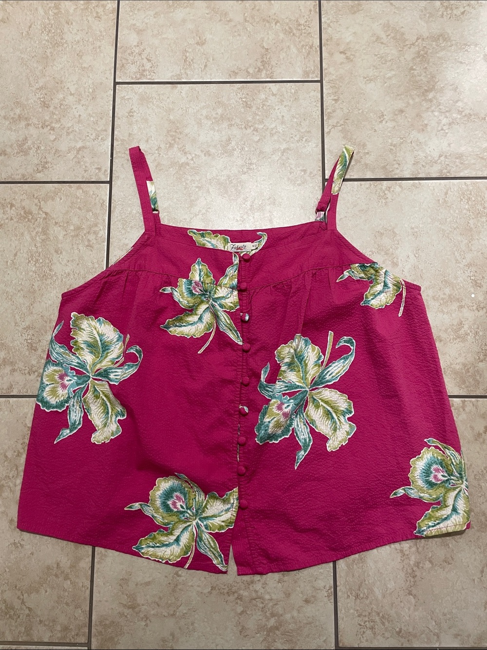 Faherty Marina Seersucker Top Size M